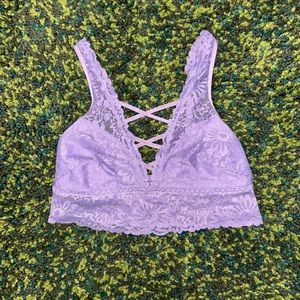 PINK by Victoria’s Secret lavender light purple lace bralette size XS